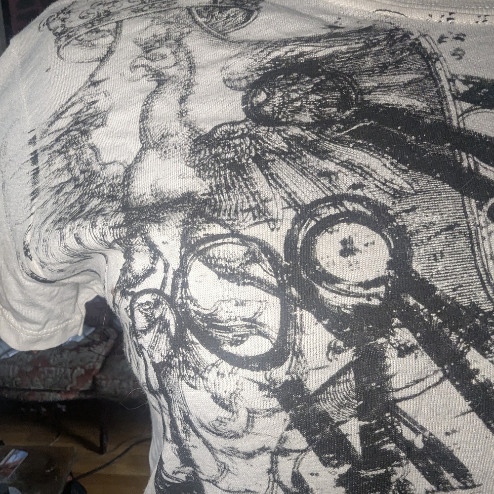 Lip Service White Graphic Prey For Rock N Roll Baby Tee Y2K - Picture 2 of 8
